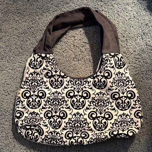 Black and White Patterned Hidden Mickey Disney Resorts Hobo Bag